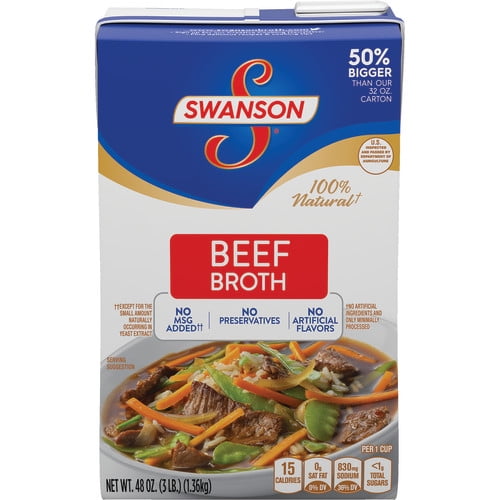 (2 Pack) Swanson Beef Broth, 48 oz. Carton