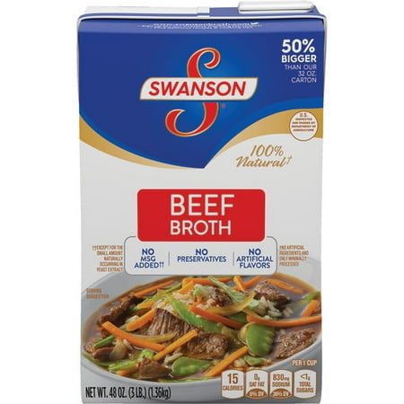 (2 Pack) SwansonÂ Beef Broth, 48 oz. Carton (Best Tasting Beef Broth)