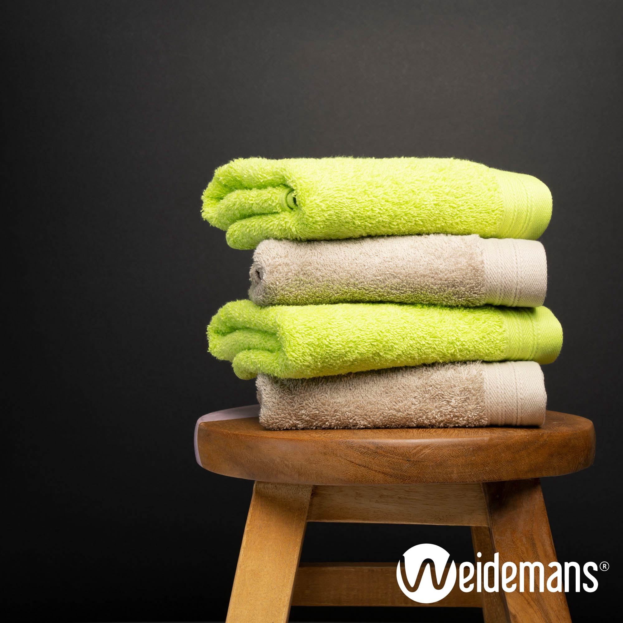 Premium 8 Pieces Towel Set including 2 Bath Towels 30" x 56", 2 Hand Towels 18" x 30" and 4 Washcloths 13" x 13" - Color: Green & Sand | 100% Cotton |Machine Washable high Absorbency