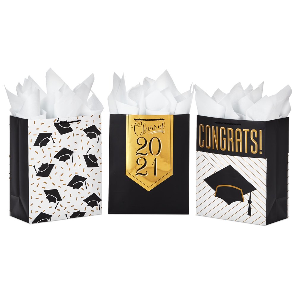 Hallmark 13" Large Graduation Gift Bags Assortment with Tissue Paper (3