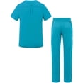 thumbnail image 2 of Adar Addition Go-Everyday Scrub Set For Men - Stylish Scrub Top & Cargo Scrub Pants - A9800 - Teal Blue - XL, 2 of 7