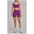 thumbnail image 3 of Top-kevin Women 2 Piece Workout Sets High Waisted Tummy Control Biker Shorts Halter Padded Tank Tops, 3 of 7