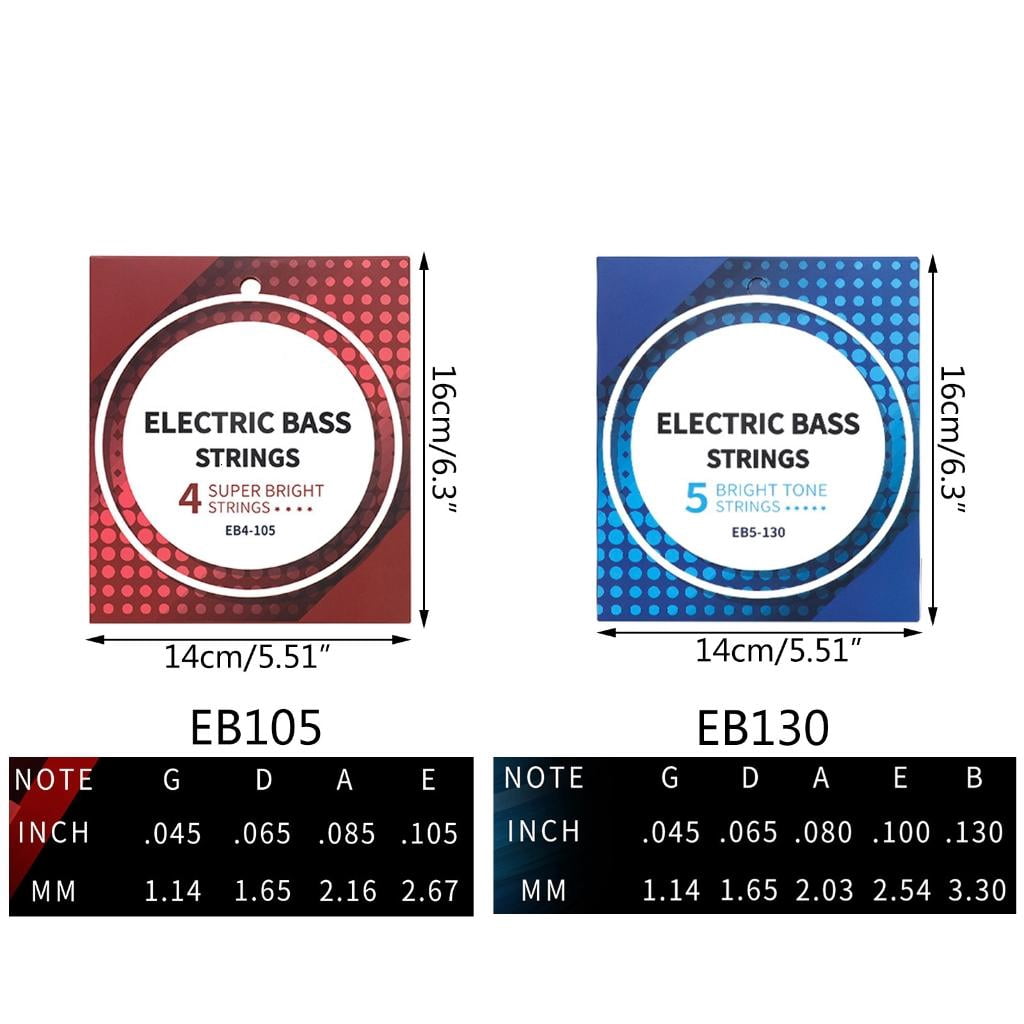 Yihuala Electric Bass Guitar Strings Replacement 4/5-String Bass Bright String Stable Sound Hexagonal Carbon Steel Bass Strings
