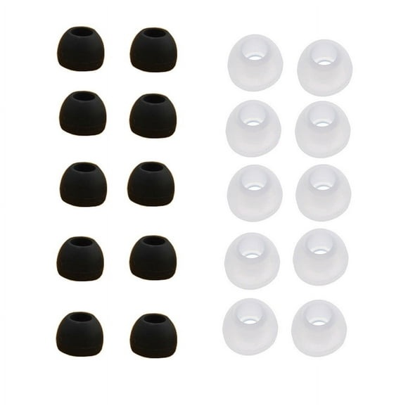 TopLLC 10 Pairs Medium Size Clear Silicone Replacement Ear Buds Tips For