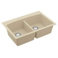 thumbnail image 4 of Karran Qt-710 Drop-In Quartz Composite 33 In. 1-Hole 50/50 Double Bowl Kitchen Sink In Bisque, 4 of 4