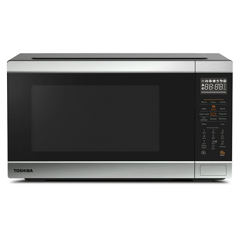 Toshiba 1.5-cu ft 1000-Watt Air Fry Countertop Microwave (Black Stainless  Steel) in the Countertop Microwaves department at