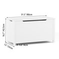 thumbnail image 2 of 31.5 inch Wooden Toy Box Kids Large Toy Chest Organizer with Safety Hinged Lid Toy Storage Trunk Case for Playroom, Bedroom, Kitchen, Living Room, White, 2 of 9