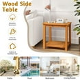 thumbnail image 6 of HYJY Patio Small Side Table, Acacia Wood 18 inch Double-Deck Coffee Table with Storage Tier for Living Room, Garden, Balcony, Porch, Deck (Teak Color), 6 of 18