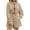 Khaki, variant on Long Lantern Sleeve Tie Front Women Casual Jumpsuit Shorts One Piece Romper