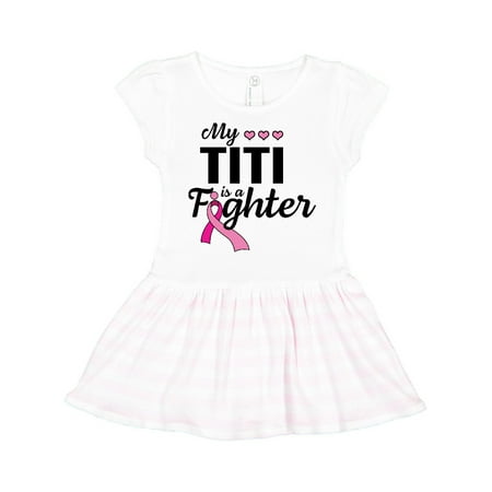 

Inktastic Breast Cancer Awareness My Titi is a Fighter Gift Toddler Girl Dress