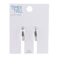 thumbnail image 5 of Time and Tru Adult Women's Silver Tone Hammered Metal Hoop Earring, 5 of 5