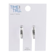 Time and Tru Adult Womens Silver Tone Hammered Metal Hoop Earring