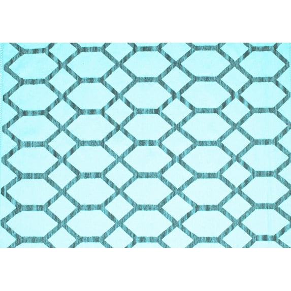 Ahgly Company Indoor Rectangle Trellis Light Blue Contemporary Area Rugs, 7' x 10'