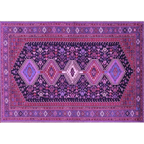 Ahgly Company Indoor Rectangle Persian Purple Traditional Area Rugs, 7' x 9'