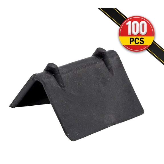 100Pcs 1-1/4" x 1" x 1" Strap Protector for Polyester Strapping - Black Plastic Packaging Edge Protector Lightweight V-Shaped Edge Guard for Packaging, and Securing Pallets