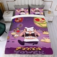 thumbnail image 4 of Torre de Pizza Conjunto de sábanas temático, trío de piezas, cómodo y amigable con la piel, diseño único, regalo de decoración para el hogar para familiares, amigos y fans,173cm *218cm, 4 of 6