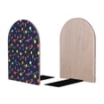 thumbnail image 2 of Lsque Colored Balloons Printed Wood Bookends,Non-Skid Bookend for Shelves,Heavy Duty Support Bookends,Non-Slip Foam Pads for Office, Home, and Library,1 Pair, 2 of 8
