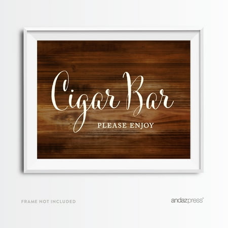 Cigar Bar Rustic Wood Wedding Party Signs
