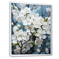 thumbnail image 2 of Designart "Apple Blossom Monochromatic gracefulness XXIX" Floral Floater Framed Canvas Art Print, 2 of 7