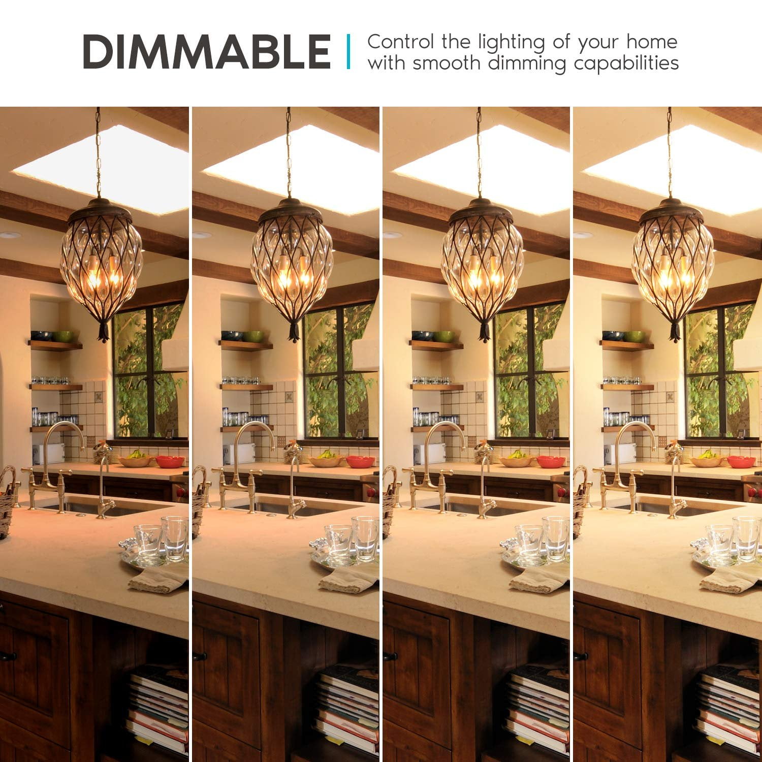 Luxrite E12 LED Chandelier Frosted Light Bulbs, Dimmable, 40 Watt Equivalent, 2700K Warm White, 360 Lumens, Flame Tip, 6-Pack