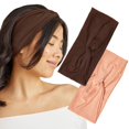 thumbnail image 1 of Kitsch Wide Headbands for Women - Fashion Sports Headband for Workout, Yoga, Gym, Running, Exercise | Stretchy Head Bands for Women’s Hair | Hair Accessories | Ideal Gifts for Women - Rosewood, 2pcs, 1 of 4