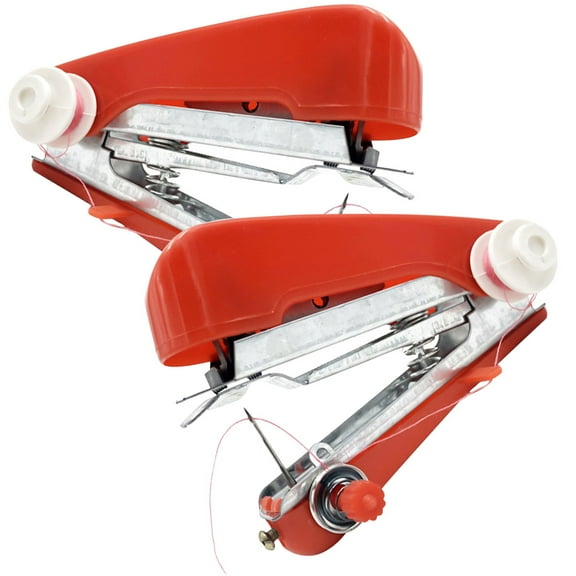 Tineasur 2Pcs Compact Sewing Machine Kit Portable Handheld Multi Functional Sewing Tool