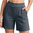 thumbnail image 2 of Juesizh Womens Plus Size Pajama Shorts Elastic Waist Bermuda Shorts Casual Comfy Solid Color Loungewear Sleep Pants, S-5XL, 2 of 8
