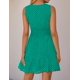 thumbnail image 4 of Vestido de verano ZESICA sin mangas con cuello en V y ojales, color verde, talla L, 4 of 7