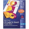 Avery CD/DVD Label and Insert Combo Sheets, Matte White, 20 Labels and 20 Inserts
