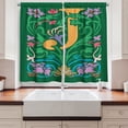 thumbnail image 2 of Ambesonne Monogram Kitchen Curtains, Colorful Floral Letter J, 55"x45", Forest Green Pale Orange, 2 of 3