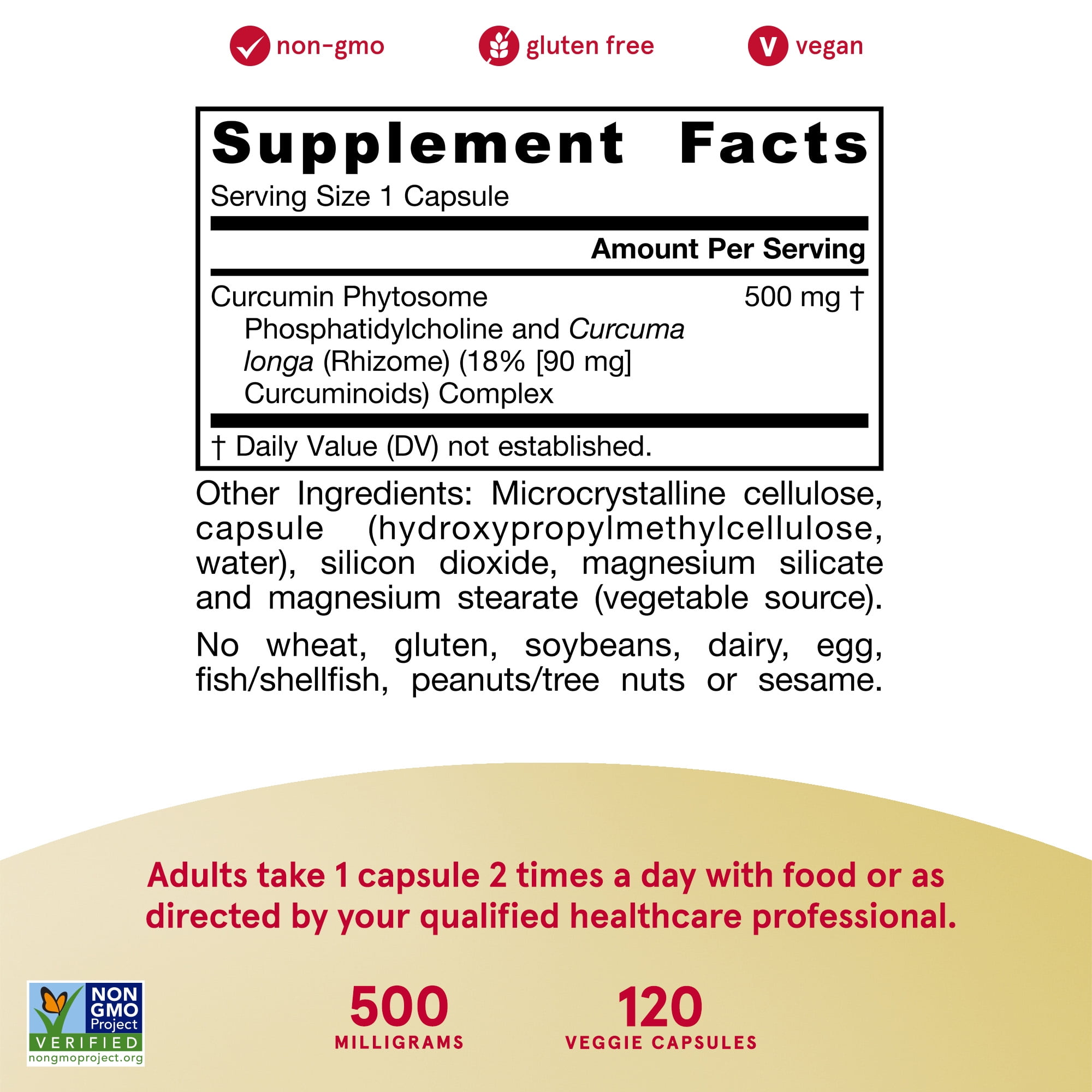 Jarrow Formulas Curcumin Phytosome 500 mg - 120 Veggie Capsules - Formulated with Meriva - Antioxidant Support Supplement - Curcumin Absorb Delivery System - 60 Servings (Packaging May Vary)