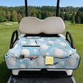 thumbnail image 2 of Xixirimido Portable Golf Cart Seat Covers, Quilted Golf Cart Seat Towel Blanket with 4 Pockets Universal Fit for EZGO Club Car and More 2 Person Seats Carts, Golf Balls Clubs Tees Blue, 2 of 8