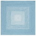 thumbnail image 2 of SAFAVIEH Braided Evangeline Bordered Machine Washable Reversible Area Rug, Aqua, 6' x 6' Square, 2 of 13