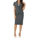 thumbnail image 1 of Conjunto de traje de negocios de 2 piezas para mujer INSPIRE CHIC, chaqueta de blazer de manga corta y falda lápiz M gris oscuro, 1 of 6