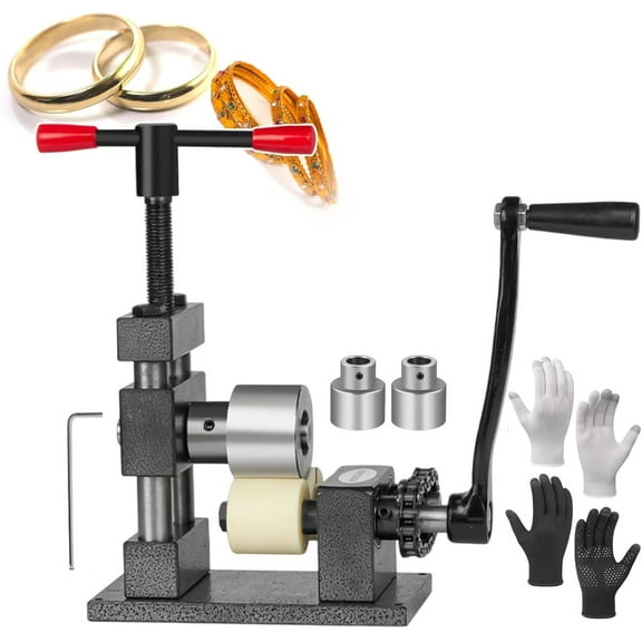 Manual Ring Bracelet Bending Machine With 2.2" Steel Shaft, Hand-Cranked Jewelry Press Tool Ring Bender Tool For Spoon Rings For DIY Jewelry Making, Jewelry Industry