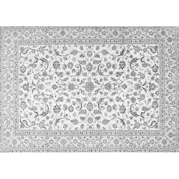 Ahgly Company Indoor Rectangle Persian Gray Traditional Area Rugs, 6' x 9'