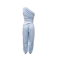 thumbnail image 5 of Cagogo Women's 2 Piece Sleeveless Tank Top Wide Leg Pants Set Casual Summer Beach Vacation Outfits Loose Solid Boho Cruise Travel Clothes Lounge Matching Sets Airport, Light Blue L, 5 of 6