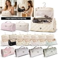 thumbnail image 2 of Large Makeup Organizer Hanging Toiletry Organizer for Bathroom Travel Bag Organizer 13X6X6 in Quilted Fabric Cosmetic Storage Bag, 2 of 6