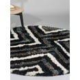 thumbnail image 5 of Rugsotic Carpets Hand Tufted Shag Polyester Eco-Friendly Area Rugs - 10'x10', Round, Black Beige, Plain Solid Design, High Pile Handmade Anti Skid Rugs for Living Room, Bed Room K00013, 5 of 6