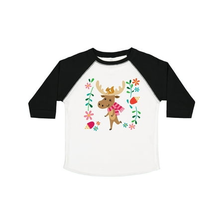 

Inktastic Woodland Moose Spring Flowers Gift Toddler Toddler Girl T-Shirt
