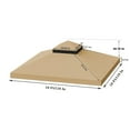 thumbnail image 4 of 10x10 Replacement Gazebo Cover, Double Roof Gazebo Top with Net, UV Resistant & Waterproof Outdoor Gazebo Canopy for Garden Patio Lawns Parties, khaki, 4 of 6
