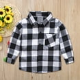 thumbnail image 2 of CUZIBR Children Boys Middle And Large Children Long Sleeve Striped Plaid Stand Up Collar Shirt Jacket Cute Dailywear For Toddler, 2 of 9