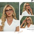 thumbnail image 2 of JM 3 Pack Stylish Cat Eye Reading Glasses for Women, Blue Light Blocking Funky Computer Readers Spring Hinge, 2 of 7