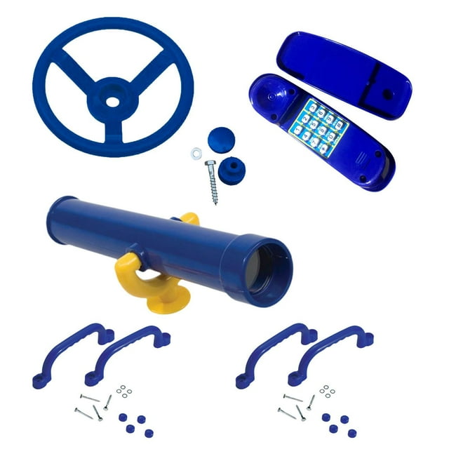 HILABEE Outdoor Steering Wheel Swings Set Accessory for Children Interactive Learning blue