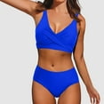 thumbnail image 2 of Pimfylm Women's Bikini Swimsuits Crop Top High Waisted Bikini Set Two Piece Bathing Suit Swimsuits Swimwear(Blue,M), 2 of 9