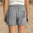 thumbnail image 6 of XEGLSBU 3 Pack Girl's Casual Shorts with Pockets Solid Color Bottom Soft Comfortable Elastic Waist Summer Playwear Size 10-11 Years, 6 of 7