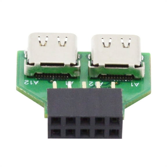 FVH Dual Ports USB 3.1 Type C USB-C Female to USB 2.0 Motherboard 9pin 10pin Header Adapter PCBA 480Mbps