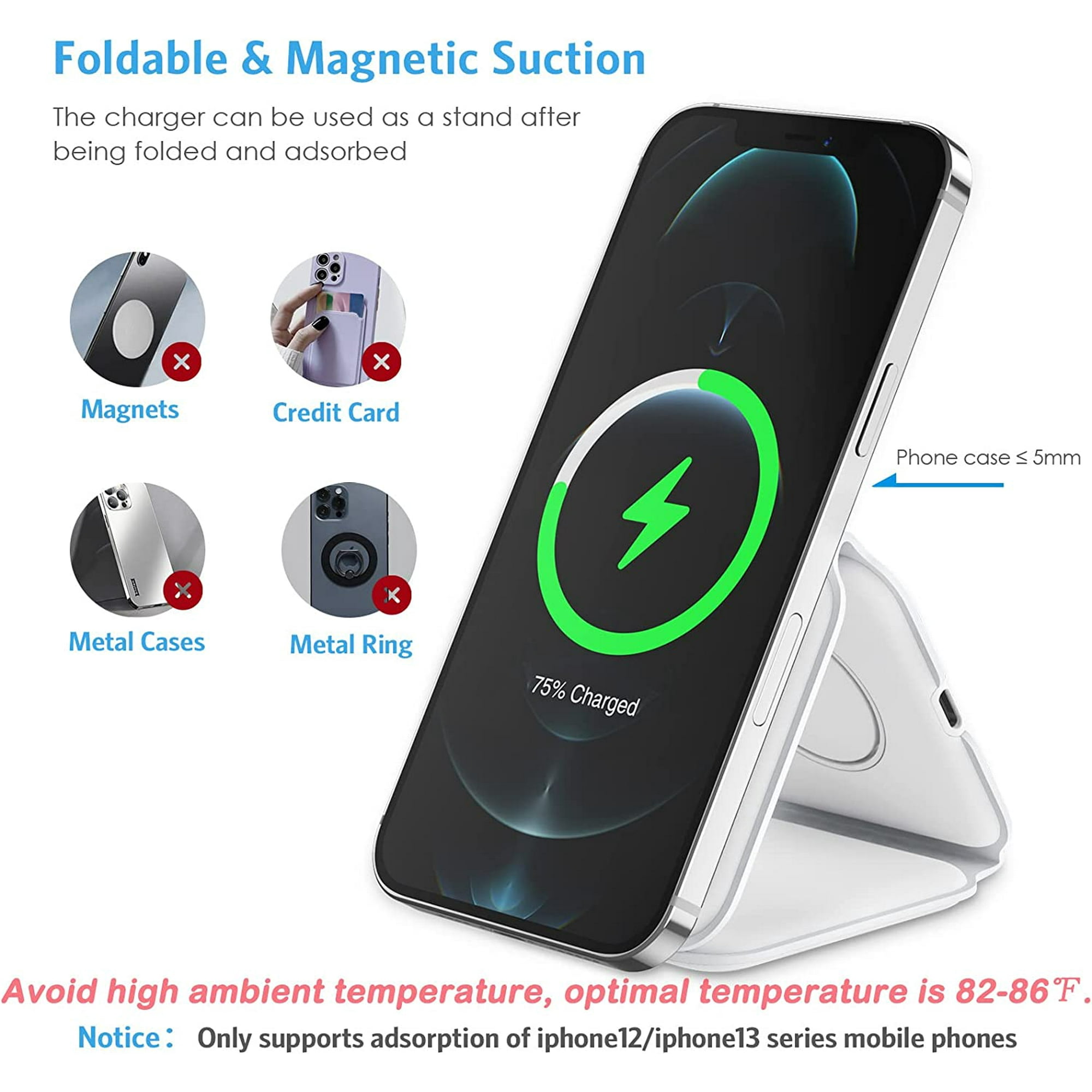Spigen MagFit 2-in-1 Qi2 15W – Caricatore Wireless MagSafe Con Supporto Regolabile 45°, Cavo USB-C 2m Incluso, Per IPhone E AirPods