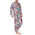 thumbnail image 2 of KLL Watercolor Owl Sleepwear Mens Flannel Pajamas,Long Cotton Pj Set, 2 of 7