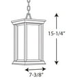 thumbnail image 5 of Progress Lighting Endicott 1-Light Outdoor Hanging Lantern, Textured Black, Linen Glass Shade, 5 of 5